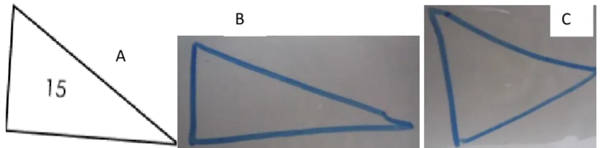 Figure 2 : dessins à main levée de la figure 15 (triangle rectangle)