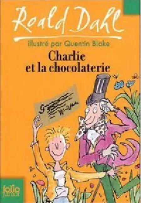 Illustration de la première de couverture de Charlie et la chocolaterie par Quentin Blake 