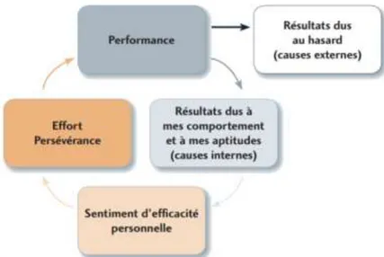 Figure 8 : Conceptualisation de l’impact des attributions causales dans le développement du  sentiment d’efficacité personnelle