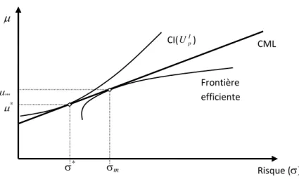 Figure 1 – Portefeuille optimal dans les hypothèses du CAPM 