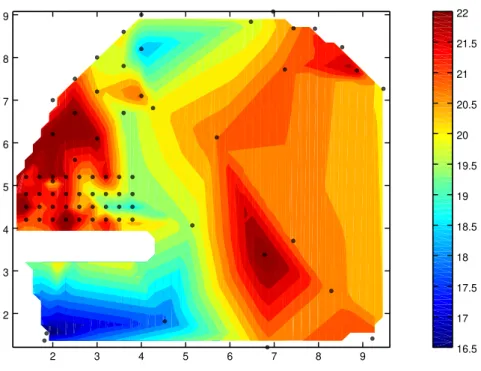 Figure 2.3: Linear interpolation of the data set shown in Figure 2.2 after a Delaunay triangulation