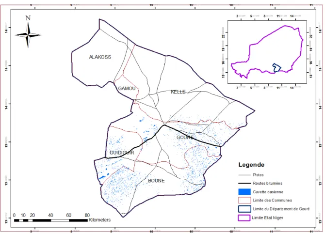 Figure 1 : Carte de localisation de la zone d’étude (Source : KARIMOU BARKE et al., 2015b)