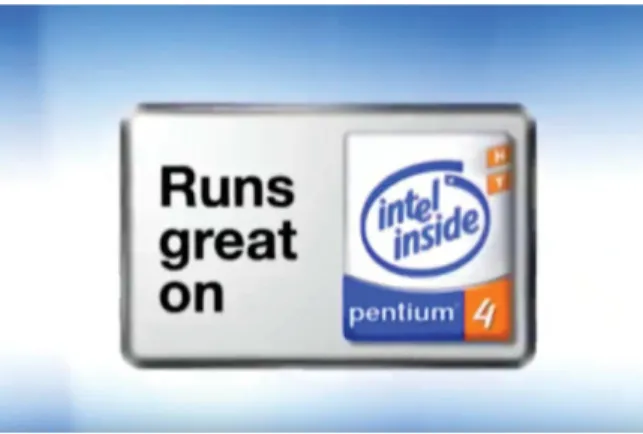 fig. 8 : Capture d’écran de la signature de publicités de produits partenaires du Pentium 4 