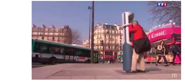Figure n°4 – Captures d’écran extraites du reportage sur l’installation de la borne Timsecope Place de la Bastille à  Paris 43  (image n°1 à n°7) 