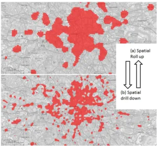 Figure 7. Spatial drilling on KDE SOLAP.