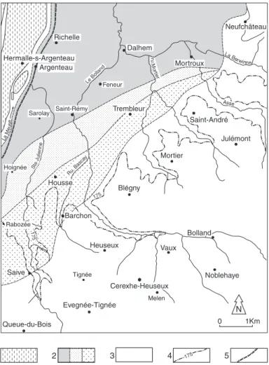 Fig. 1 : Compartimentage des trois régions de la carte