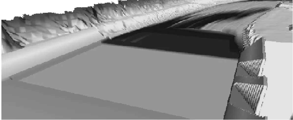 Figure 6: 3D view of the final geometry of the stilling basin 
