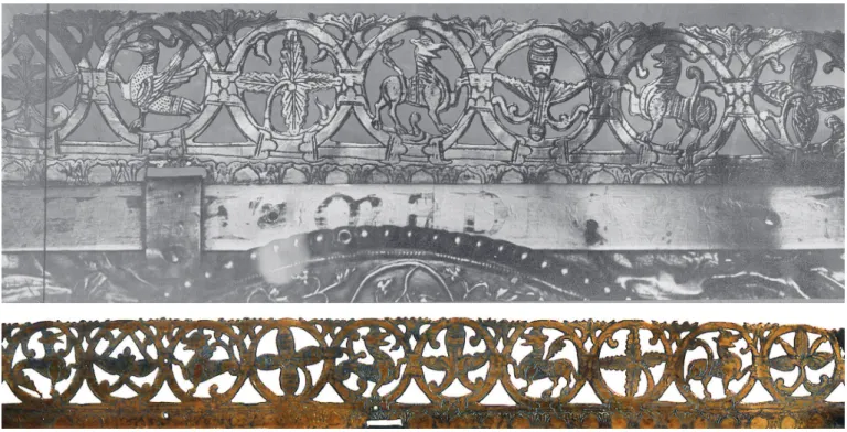 Fig. 3. Crêtage de la châsse de saint Domitien, Trésor de la Collégiale de Huy  (© IRPA et Georges Goosse)