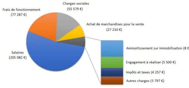 Figure 5. Diagramme des charges de la LPO Loire pour l’année 2016.