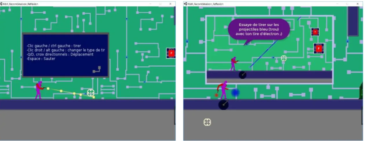 Figure 10 - Images du jeu R&amp;R Recombinaison Reflexion. Ici sont représentés les éléments textuels du jeu