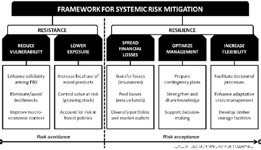 Figure 12. Set of strategies to mitigate impacts of storms on the forest sector at the systemic  level 