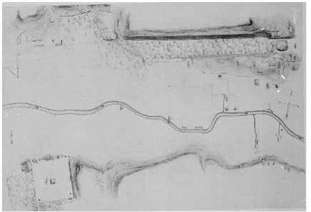 Figure 9 : Plan de la cité de Marathus (Amrit). Le sanctuaire se trouve au nord-est (dans le  coin inférieur gauche)