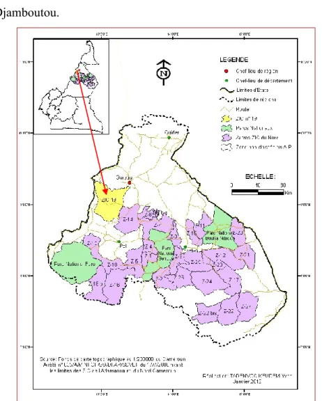 Figure 2 : La ZIC 19 dans le réseau des Aires Protégées du Nord-Cameroun. 