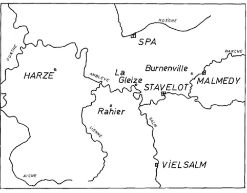 FIG.  1.  - La  région  de  Stavelot  (Ech.  :  1/  400.000). 