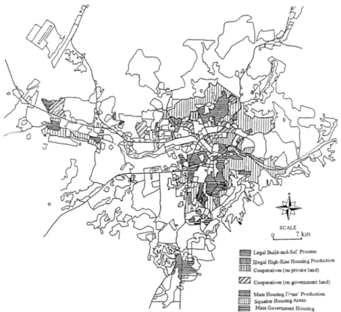 Figure 7: Map of informal settlement areas in Ankara, 1985. 