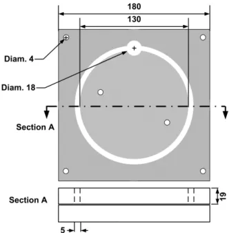 Figure 4-1: Schematic view of the ring mould used for the investigation of hot tearing tendency 