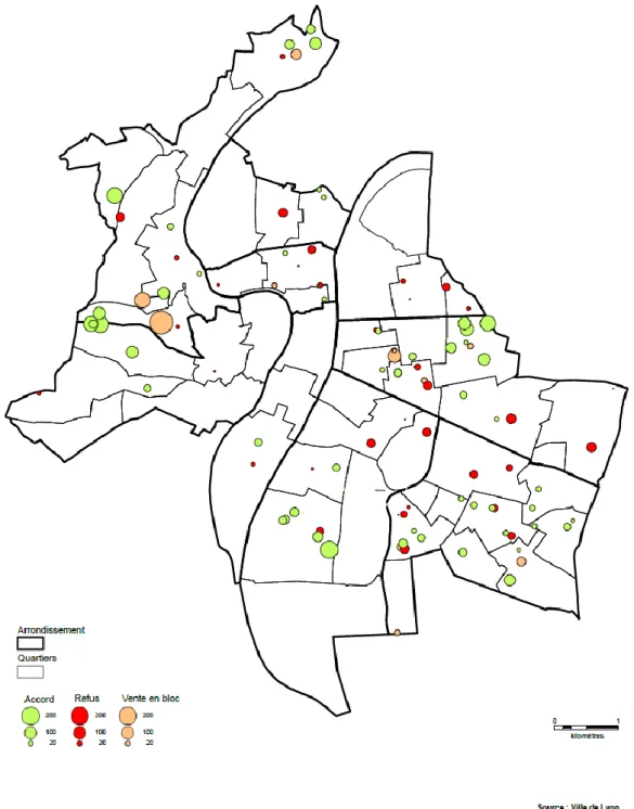 Figure 2 : Vente HLM – nombre de logements par adresse ayant fait l’objet d’une  demande de cession de 2002 à 2016 