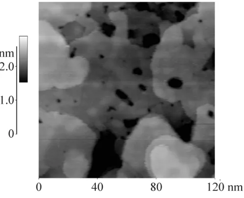 Figure 8. STM image of 3 ML Ag deposits on a Pd 16M L /Ag/mica substrate I t = 1 nA, V s = 0.2 V.