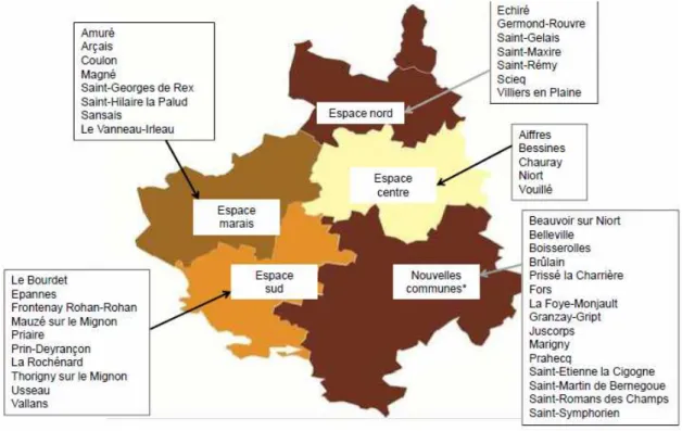 Figure 11 : carte des cinq secteurs de la CAN