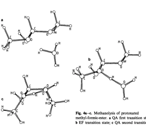 Fig.  4a-e.  Methanolysis of protonated  methyl-formic-ester,  a  QA  first  transition  state; 