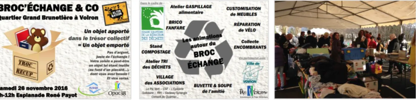 Figure 8 : Photographies de l’action Broc’Échange   à la Brunetière, Voiron 