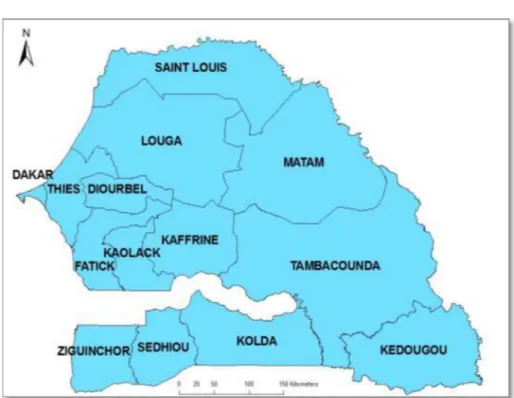Figure 1. Carte administrative du Sénégal 