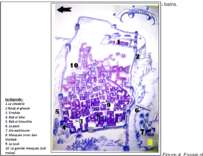 Figure 4. Essaie de restitution de la ville à l’époque arabe