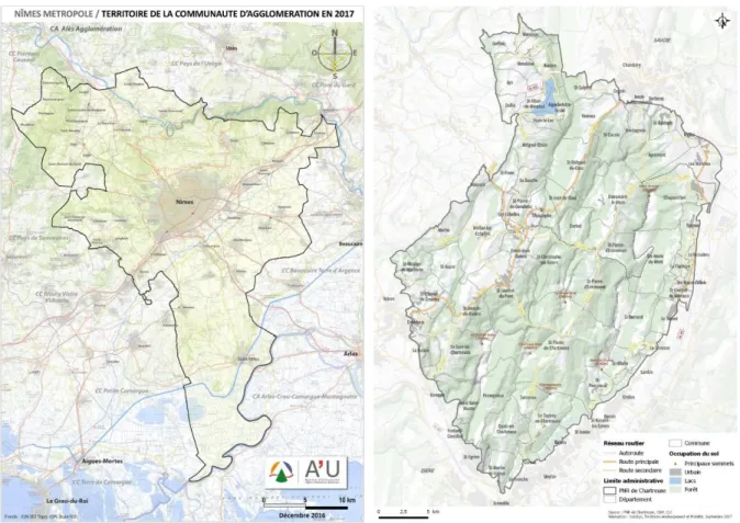 Figure 8 : territoire de Nîmes Métropole au 1er janvier  2017, source : Agence d'Urb anisme région nîmoise et  alésienne 