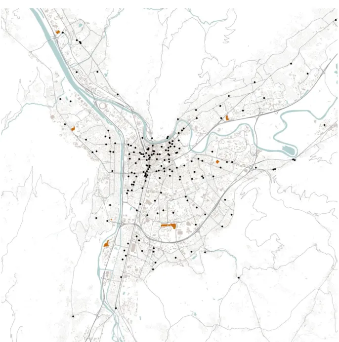 Figure 4 : document personnel – Points de distribution à Grenoble