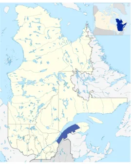 Figure 2: Localisation du Bas Saint-Laurent au Québec 