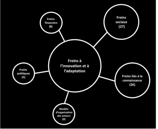 Figure 11:Principaux freins à l'innovation identifiés lors de la démarche Living Lab 