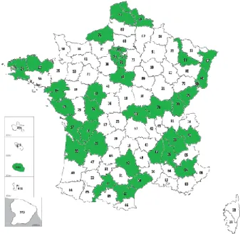 FIGURE 1 –  Représentation des Départements français actifs à l’international, ADF, 2016