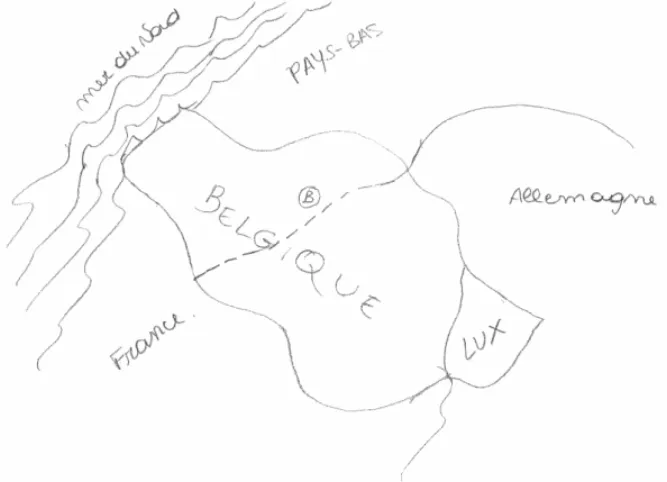 Figure 2.1 Dessin de la Belgique par une étudiante en sciences  politiques 