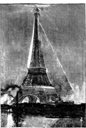 Illustration de la fontaine lumineuse de l’Exposition universelle de Paris en 1889, manœuvre  des verres colorés dans les sous-sols, MONOD Emile, L’Exposition Universelle de 1889, 