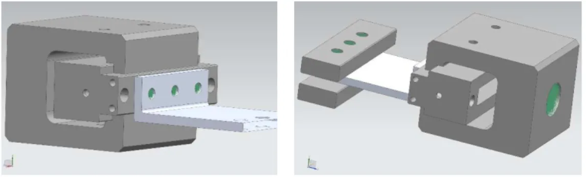 Figure 18. Design of the tooling for the specific test on the flange 