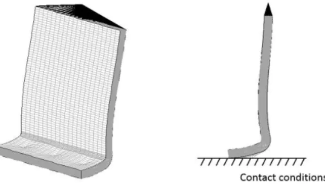 Figure 16. Deformation of the flange without the fasteners modeled (amplification for the  deformation = 5) 