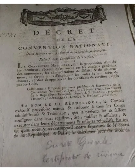 Figure 7 Décret de la Convention nationale 31 janvier 1793 A.D.R 1L465. 