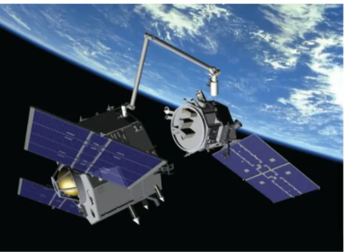 Fig. 8 :  Orbital  Express:  ASTRO  (left)  and  NextSat  (right) Courtesy of Boeing/DARPA 