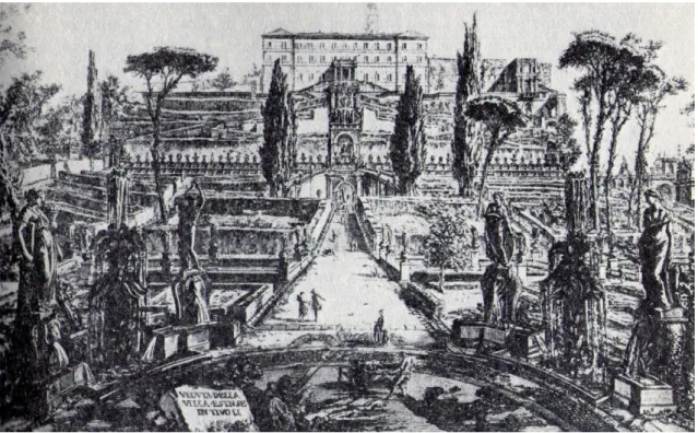 Figure 2: Gravure de la villa d’Este, entre 1747 et 1778, in Edith Wharton, op. cit., p