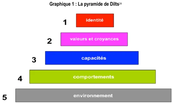 Graphique 1 : La pyramide de Dilts 24