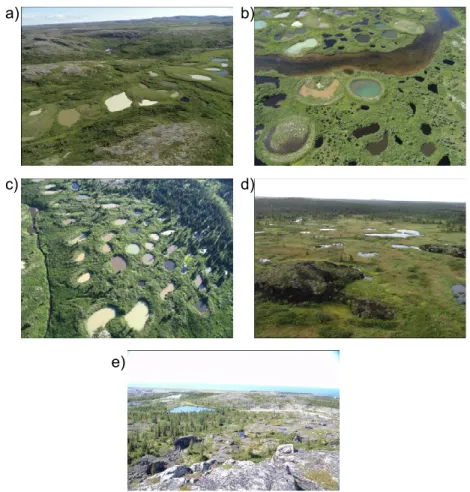 Figure 2.2 Photographs of the subarctic sampling sites. Two sites  were located in the vicinity of the Inuit community of Umiujaq: 