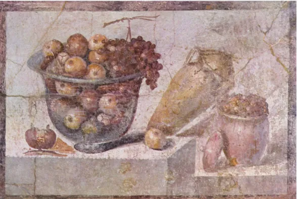 Figure 10 - Nature morte à la coupe de fruits, Peintre pompéien, antérieur à 79 de notre ère