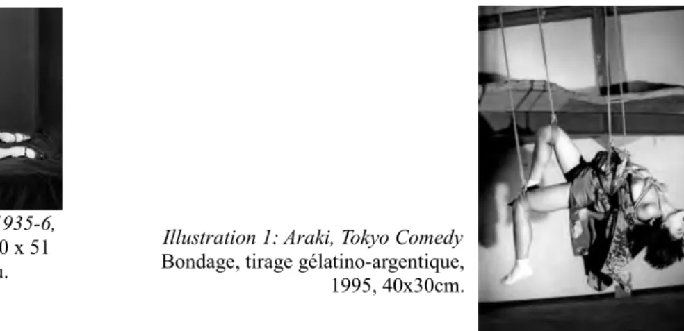 Illustration 1: Araki, Tokyo Comedy Bondage, tirage gélatino-argentique, 1995, 40x30cm.