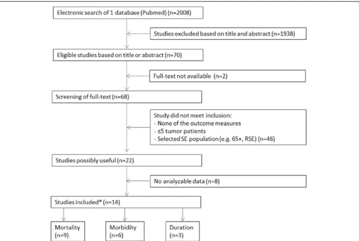 Figure 1 Flowchart of the search for the prognosis of tumor-related status epilepticus versus status epilepticus by other causes