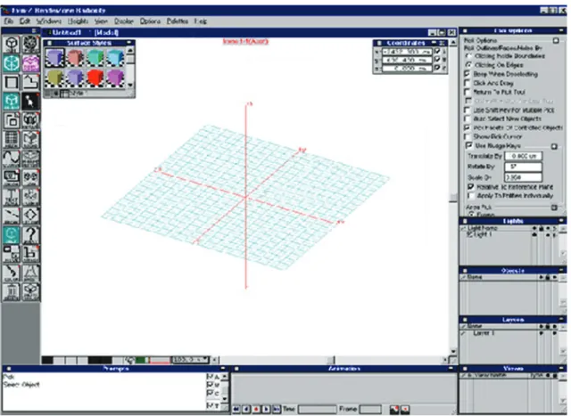 Figure 2. Interface par défaut du logiciel Form* Z, 2001. 
