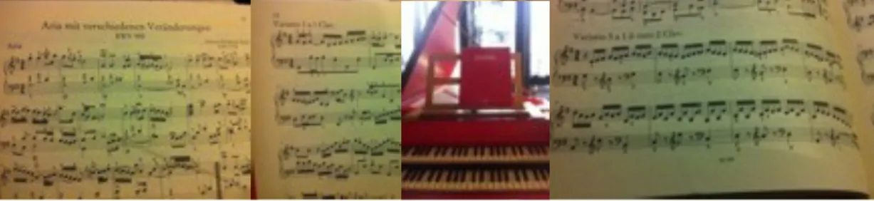 Fig.  4  Extrait  de  la  partition  des  Variations  Goldberg  de  Bach  et  clavecin à double clavier