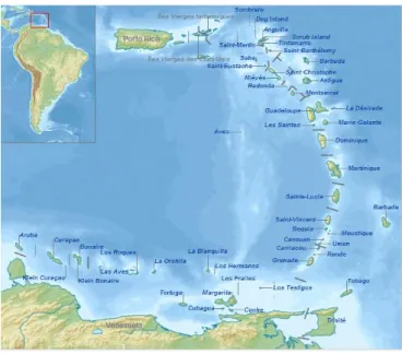 Illustration 2: carte des Petites Antilles 