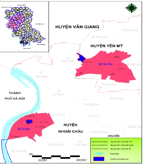 Figure 7 : Les deux communes de Tu Dan et Yen Phu à Hung Yen 