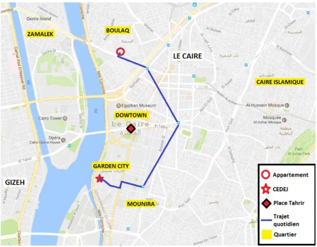 Figure 2 : Espace pratiqué au Caire (David Maury, 2017) 