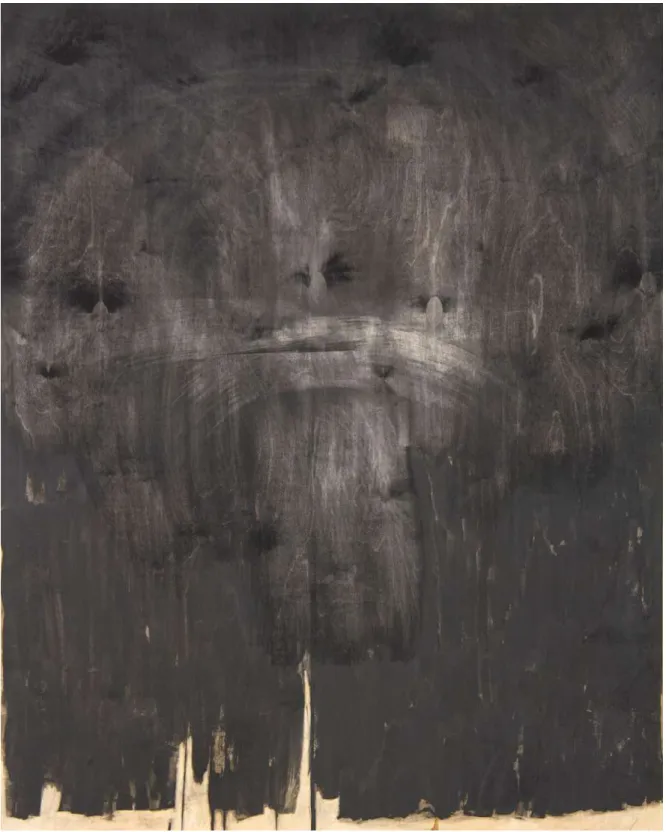 Figure II Cynthia Fecteau, Sans titre III, 2013, Graphite et alcool sur bois, 152 x 122 cm 